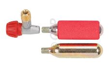 BICYCLE PARTS - CO2 INFLATOR KIT WITH 2 X 16G THREADED CARTRIDGES, PRECISION BODY WITH AIR CONTROL KNOB, INSULATOR SLEEVE, AV & FV