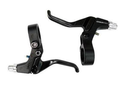 BICYCLE PARTS - BRAKE LEVER - TEKTRO BRAKE LEVERS, 2 FINGER TYPE, WORKS WITH LINEAR, CALIPER, CANTILEVER & U BRAKES, ALL BLACK (SOLD IN PAIRS) (316AG)