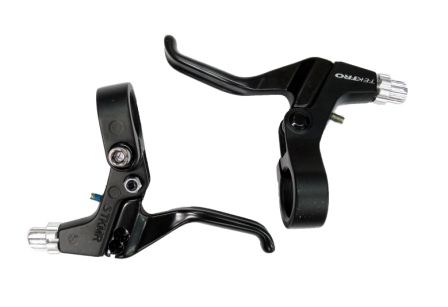 BICYCLE PARTS - BRAKE LEVER - TEKTRO BRAKE LEVERS, 2 FINGER TYPE, WORKS WITH LINEAR, CALIPER, CANTILEVER & U BRAKES, ALL BLACK (SOLD IN PAIRS) (316AG)