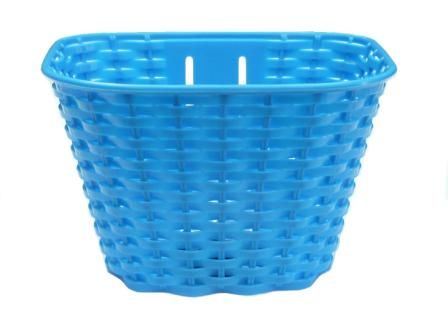 BICYCLE PARTS - BASKET - PLASTIC, FRONT, FOR 16 - 20 BIKES, WITH BRACKET & FIITING SET, L 26CM X W 17CM X H 16CM, BLUE