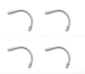 BICYCLE PARTS - CABLE GUIDE - 135 DEGREE ANGLE NOODLE, FOR V BRAKE, STAINLESS STEEL, SILVER (BAG OF 4)