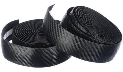 BICYCLE PARTS - HANDLEBAR CUSHION TAPE, BLACK, CARBON LOOK, GEL TAPE, W PLUGS