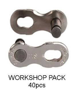 KMC 11 Speed Chain Connector Links - Workshop Pack 40pcs - Durable Metal Chain Repair Parts For Cycling Enthusiasts