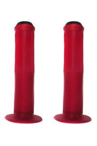 BICYCLE PARTS - GRIPS 140MM W/FLANGE AND END PLUGS, RED