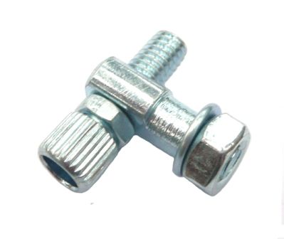 BICYCLE PARTS - BRAKE CABLE ADJUSTING SET - M6, STEEL, SILVER (SOLD INDIVIDUALLY)