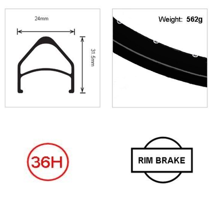 BICYCLE PARTS - RIM 26 X 19MM - ALLOY - 36H - (559 X 19) - SCHRADER VALVE - RIM BRAKE - D/W - BLACK - 30MM DEEP - QUALITY TAIWAN RIM