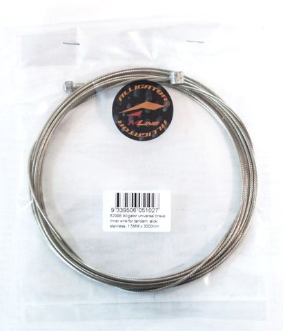 BICYCLE PARTS - CABLE, ALLIGATOR TANDEM BRAKE INNER '31 STRAND SUPERIOR SHINE SLICK' STAINLESS 1.5MM X 3000MM (SHIMANO/SRAM)