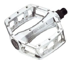 BMX PLATFORM Pedals 1/2 Inch Alloy Silver For Cycling - High Grip Wide Surface Area For Adult Riders