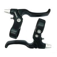 BICYCLE PARTS - BRAKE LEVERS - PAIR, CALIPER BRAKE, 2 FINGER TYPE, ALLOY, BLACK