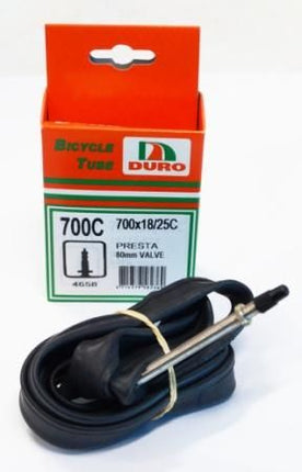 BICYCLE PARTS - TUBE 700 X 18/25C F/V 80MM, THREADED