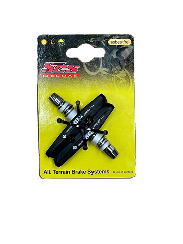 BICYCLE PARTS - BRAKE PADS - V BRAKE PADS, RUBBER COMPOUND WITH CERAMIC FIBRE, SCS, 70MM (SOLD IN PAIRS)