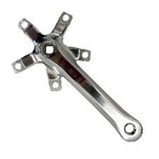 BICYCLE PARTS - RH CRANK 170MM, BCD 130MM, ALLOY HIGH POLISHED SILVER