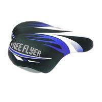 BICYCLE PARTS - SADDLE JUNIOR, 180MM X 145MM, WITH CLAMP, BLACK/BLUE