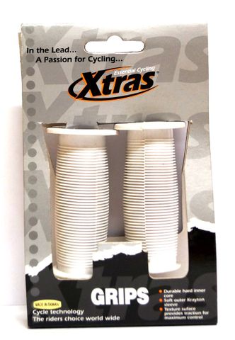 BICYCLE PARTS - GRIPS MUSHROOM 12 WHITE, EXTRA'S DISPLAY CARD