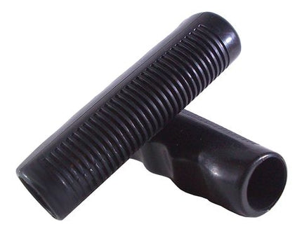 COMFORTABLE Black PVC Handlebar Grips 110mm With Grooves For Cycling - Replacement Bike Parts For Adult Cyclists