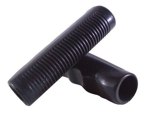 BICYCLE PARTS - GRIPS PVC, 4 FINGER TYPE W/GROOVES, 110MM, BLACK (WORKSHOP PACKAGING) 22.2MM