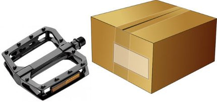 BMX PLATFORM Pedals 9/16 One Piece Alloy Black - Cycling Gear Replacement Parts Box Of 6
