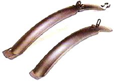 BICYCLE PARTS - MUDGUARD SET. SUITED TO 24 - 26 BIKES. SUGGESTED MAX TYRE WIDTH 2.125 26, FRONT & REAR, FOR V BRAKE, BLACK