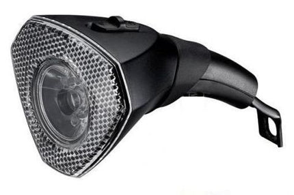 BICYCLE PARTS - DYNAMO HEAD LIGHT, D - LIGHT, SUPER BRIGHT 1W LED, ALLOY, BOLT ON FORK MOUNT, W/ SWITCH, W/ REFLECTOR