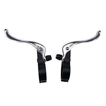BICYCLE PARTS - BRAKE LEVERS - TEKTRO INLINE BRAKE LEVERS, 31.8MM CLAMP, FOR ROAD & CYCLO X BIKES, ALLOY, HINGED, SILVER LEVER, BLACK CLAMP (SOLD IN PAIRS) (RL - 721)
