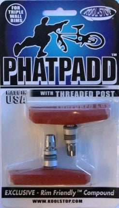 BICYCLE PARTS - BRAKE PADS - KOOL STOP PHAT PADD THREAD SALMON KSPTSA