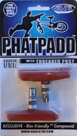 BICYCLE PARTS - BRAKE PADS - KOOL STOP PHAT PADD THREAD SALMON KSPTSA