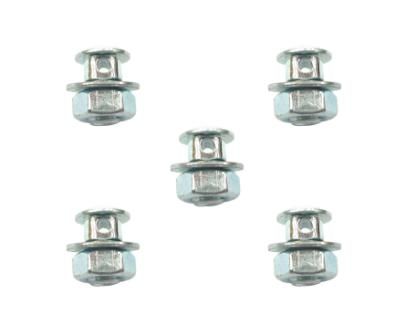 BICYCLE PARTS - ANCHOR BOLT & NUT - M6, DOME NUT, STEEL, SILVER (BAG OF 5) SEE 1471NB FOR GREAT VALUE