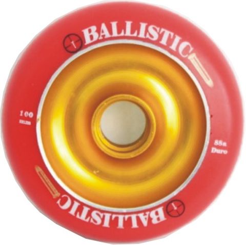 BICYCLE PARTS - S/WHEEL BALLASTIC RED TYRE ON GOLD METAL CORE 100MM, 88A