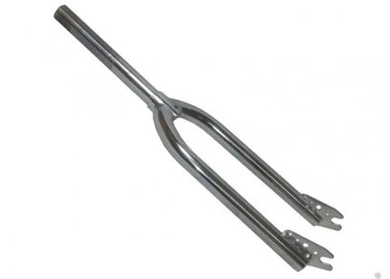 BICYCLE PARTS - FORK 20, THREADED 55MM, REQUIRES BMX STEM ID21.1 LENGTH 160/ (29MM LEG WIDTH) SILVER