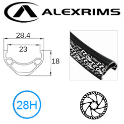 BICYCLE PARTS - RIM 27.5/650B X 23MM - ALEX MD23 - 28H - (584 X 23) - PRESTA VALVE - DISC BRAKE - D/W - BLACK - EYELETED - TUBELESS READY