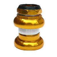 BICYCLE PARTS - HEAD SET, ALLOY, 1 - 1/8 X 26T, 25.4X34X30MM, THREADED, WATER SEAL, NO LOGO, ANODISED GOLD