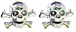 BICYCLE PARTS - V/CAP SILVER SKULL, 2 PCE