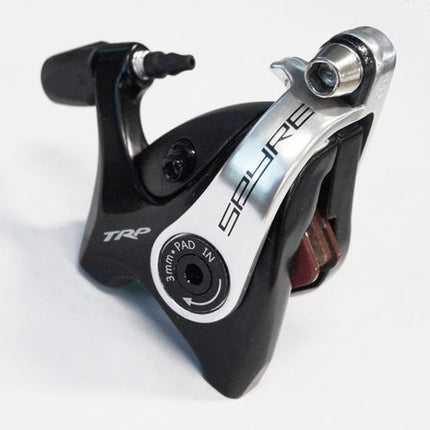 BICYCLE PARTS - TRP SPYRE CABLE ACTUATED DISC BRAKE CALIPER. FLAT MOUNT. FOR ROAD & CX (SOLD AS EACH)
