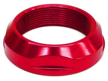 BICYCLE PARTS - ADD SOME BLING LOCK NUT, RED, OD 1 1/8 ID25.4 DIA, ALLOY