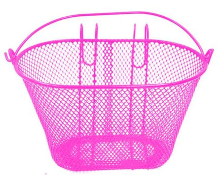 BICYCLE PARTS - BASKET, STEEL, HOOK ON, PINK FOR CHILDREN'S BIKES 255 X 175 X 160 - LABEL INCORRECT - CORRECT PRODUCT IN BAG