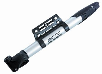 BICYCLE PARTS - MINI PUMP BETO ALLOY, W/SWIVEL HEAD, PIVOTING T HANDLE, W/BRKT, REVERSIBLE TO SUIT F/V OR A/V