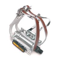 BICYCLE PARTS - PEDALS 9/16 RETRO, ALLOY, SILVER (SOLD AS A PAIR)