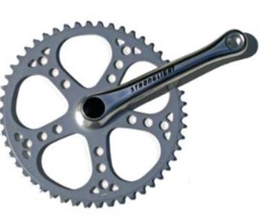 Stronglight 55S Crankset 170mm Silver Aluminum 46T 3/32" Single Speed Bike Chainring For Road & Gravel Cycling