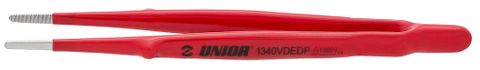 Unior Straight Tweezers 6.5 Inch Red Double Layered Insulation For Enhanced Safety Precision Tools