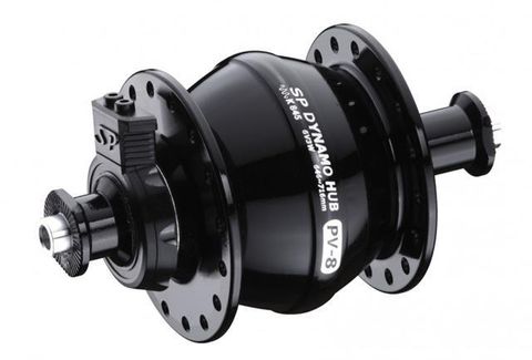 BICYCLE PARTS - DYNAMO HUB SHUTTER PRECISION, PV - 8. 6V 3W OUTPUT, FRONT, 32H, NON DISC, STANDARD QR, BLACK
