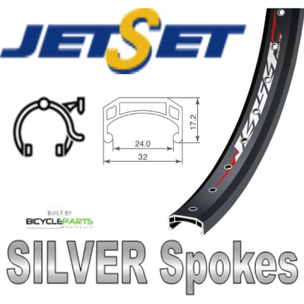 Novatec 24" Front Bike Wheel Silver Spokes Black Rim For Disc Brakes With Quick Release Hub - Cycling Road Bicycle Wheelset Parts