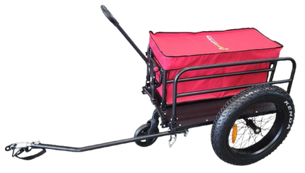 BICYCLE PARTS - BICYCLE BEACH TRAILER 2 IN 1 - CAN ALSO BE USED AS A PUSH/PULL TROLLEY, STEEL FRAME, 20 X 4 FAT WHEELS, CAPACITY:60KGS, LOADING SIZE: 89*63*41CM