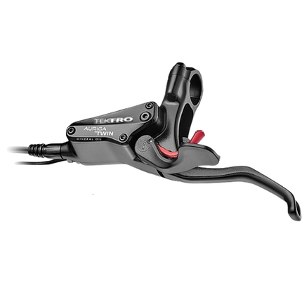 BICYCLE PARTS - BRAKE LEVER - TEKTRO AURIGA TWIN FRONT BRAKE LEVER (LEFT HAND) FOR MOD.HD - E545, WITH BRAKE SENSOR & CUT OFF CABLE 200MM, BLACK