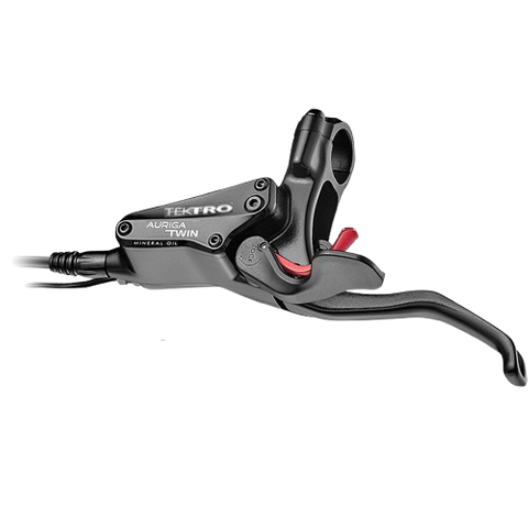 BICYCLE PARTS - BRAKE LEVER - TEKTRO AURIGA TWIN FRONT BRAKE LEVER (LEFT HAND) FOR MOD.HD - E545, WITH BRAKE SENSOR & CUT OFF CABLE 200MM, BLACK