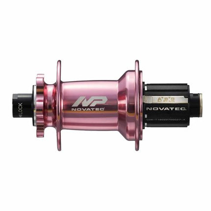 BICYCLE PARTS - HUB, NOVATEC REAR 6 BOLT BOOST DISC PINK 32H 12MM T/A X 148MM OLD - SEALED BEARINGS