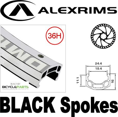 Alex Rims Alexrims 26-inch Silver DM18 Bicycle Wheel With 36H Front Dynamo Hub And Black Spokes - 100mm Old Disc Brake Compatible For Cycling Enthusia