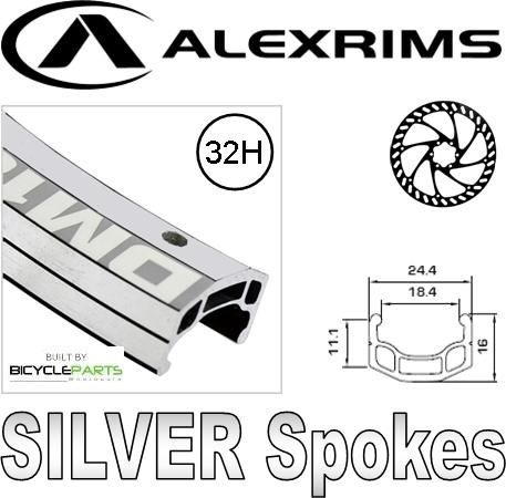 Alex Rims Alexrims 700C Silver Aluminum DM18 Rim With Silver Spokes And Dynamo Hub - 32H For Disc Brakes, Q/r Front Wheel