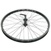 Alex Rims Alex 24-inch Front Alloy Wheel With Joytech Hub And Mach 1 Spokes For Cycling, Black With Silver Spokes