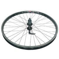 Alex Rims 24 Inch Rear Bicycle Wheel Alex Rim Black Alloy Hub Joytech 8/10 Speed Silver Spokes