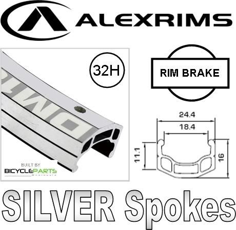 Alex Rims WHEEL - 700C ALEX DM18 32H SILVER RIM, SCREW - ON MULTI Q/r (126MM OLD) LOOSE BALL KK RIVAL SILVER HUB, MACH 1 SILVER SPOKES